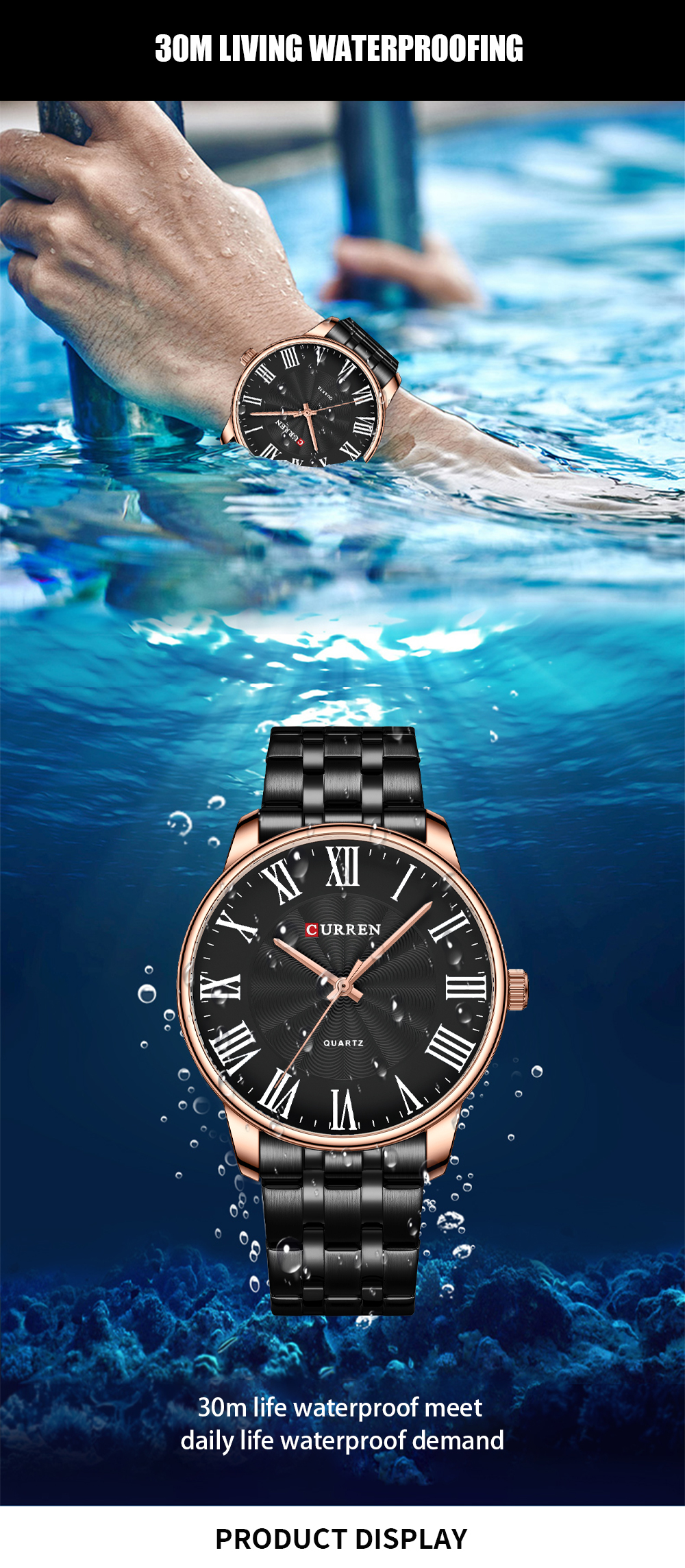 Nouvelles montres pour hommes Top marque de luxe CURREN Quartz montre pour hommes Sport étanche montres-bracelets Date d'affaires Relogio Masculino