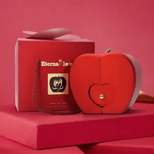 Atacado Natal Apple Jewelry Box Aceitar Escolha Colar Anel Preservado Infinito Imortal Eterna Rosa Para Valentim