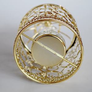 Demir sanat ev içi boş mumluk dekorasyon kuş kafesi ev avrupa ışık lüks altın mumluk - Product Image 5