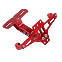 Support de plaque d'immatriculation universel pour moto avec LED réglable en alliage d'aluminium CNC brillant