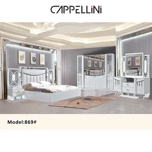 巴基斯坦卧室家具套装酒店清算和超级皮垫床头板特大床
