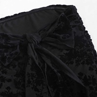 Robe fourreau moulante sexy style européen et américain, mini-jupe en maille transparente floquée coupe ajustée