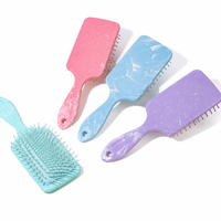 Brosse à cheveux démêlante en marbre à coussin d'air pour femmes, couleur macaron pastel, vente en gros