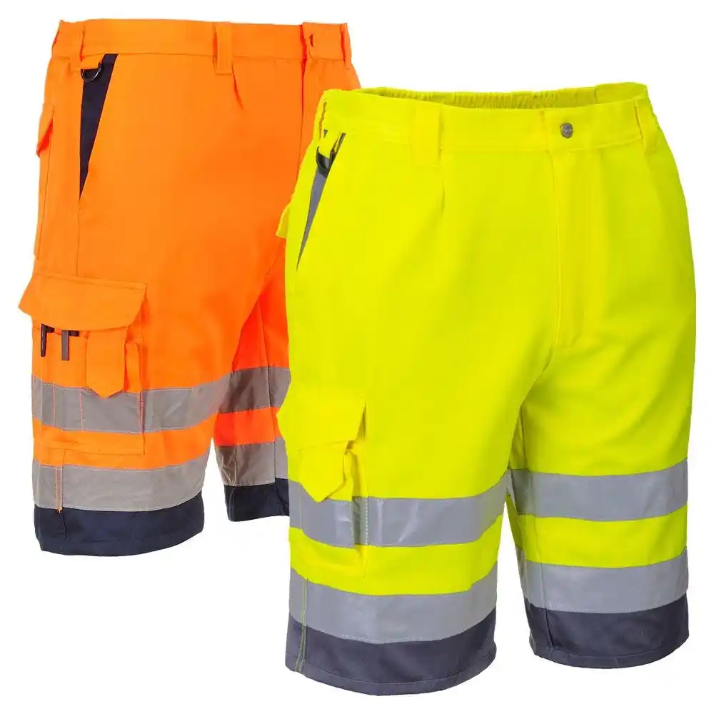 100% poliestere uniforme del carico di lavoro ad alta visibilità arancio pantaloni degli uomini della maglia a buon mercato nastro riflettente pantaloni da lavoro