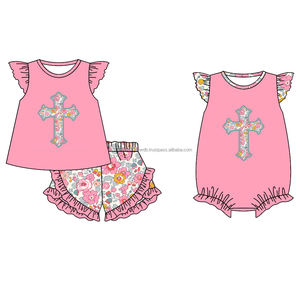 Preventa MOQ 5, Ropa Infantil de Algodón Orgánico con Estampado de Leopardo y Conejitos para Niñas, Ropa Infantil al por Mayor, Nueva Moda, Precio de Fábrica - Product Image 5