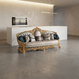 Sofá de tres plazas para sala de estar, fabricado con madera de teca, elegante asiento tapizado para interiores de hogares con estilo. - Product Image 2