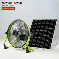 Ventilateur solaire professionnel 16 pouces 25W puissance avec panneau solaire mono 30W et batterie au lithium 36Ah pour le refroidissement de la ventilation d'atelier