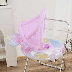 Mermaid Style Inflatable Swimming Ring With Sunshade For Babies 1-4 Years Old Pool Water Park Use - Product Image 4