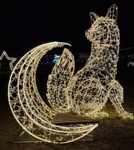 Lampadaire extérieur commercial, décorations du jour de l'an et de Noël, lampadaires à poteau étanches IP65, lampes à motifs de paysage urbain - Product Image 4