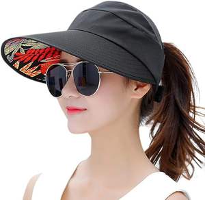 Sombrero de Sol de Ala Ancha para Mujer con Protección UV, Visera Plegable para Deportes, Viajes, Actividades al Aire Libre, Fiestas, Apto para Invierno - Product Image 1