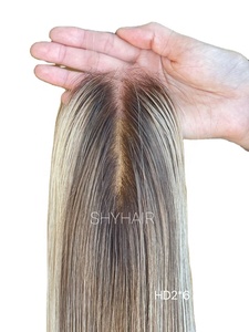 ผมแท้สีบลอนด์ฐานผมมนุษย์สำหรับผู้หญิงผิวขาวผมตรงส่วนบนของผมคนจริงแท้ความละเอียดสูง2*6 - Product Image 6