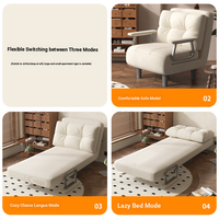 Canapé-lit moderne en tissu velours inclinable, pliable et portable, multifonctionnel pour la maison, salon, lit simple/double