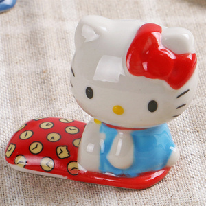 Porta Palillos de Cerámica Azul Glaseado Clásico, con Diseño de Gato Adorable, Estilo Animado para Mesa de Comedor, Decoración Divertida para el Hogar, Estilo Japandi, Nuevo Compañero Favorito - Product Image 5