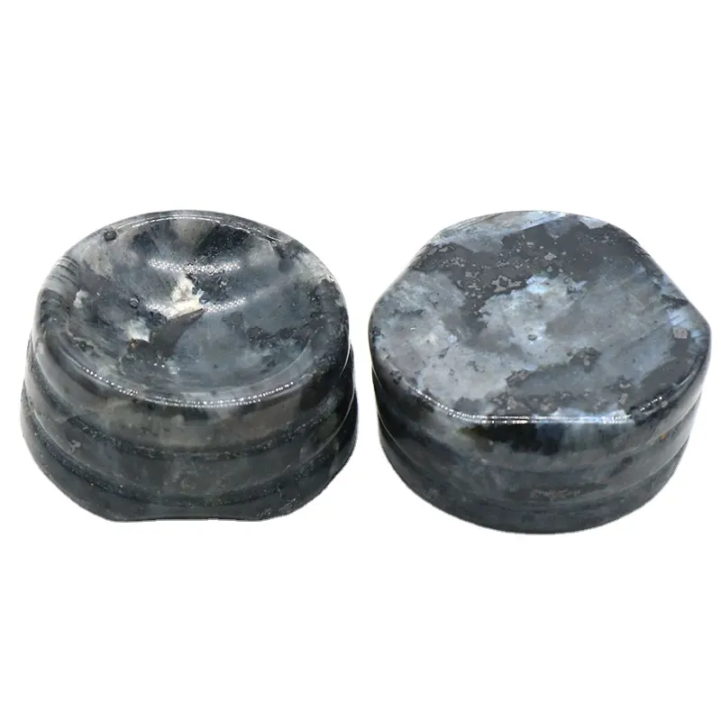 2024 kristal alami hitam labradorite bola braket batu dukungan dasar bola bulat Berdiri Dekorasi Kristal