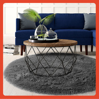 Tapis ronds modernes en polyester pelucheux, tapis circulaires shaggy avec dos antidérapant pour chambre et salon, vente en gros