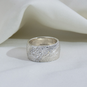 Messi Jewelry MSR-2095 925 <b>Silver</b> Round Diamond Hammered <b>Ring</b> Lab Grown Diamond <b>Ring</b> <b>Men</b> <b>Ring</b> - Product Image 1