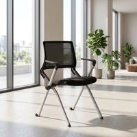 Chaise de bureau ergonomique moderne en métal avec dossier en maille empilable pour la formation, la conférence, le bureau à domicile