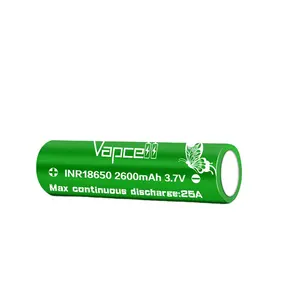 Vapcell inr18650 2600mAh 25Aリチウムイオンバッテリー3.7Vモリセル18650 p26a VTC5Aよりも優れています