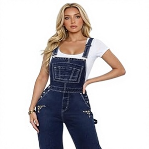 <b>Women</b> Denim Bib <b>Overalls</b> Adjustable Strap Loose Fit Casual Workwear Wide Leg Pants Spring Autumn - Product Image 1