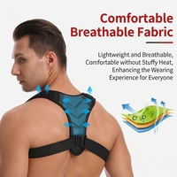 Correcteur de posture respirant pour clavicule et dos, ceinture de soutien ajustable anti-cyphose, attelle de correction de posture assise unisexe