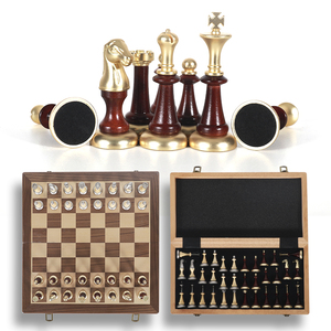 <span class=keywords><strong>Échiquier</strong></span> pliable extra-large <span class=keywords><strong>de</strong></span> <span class=keywords><strong>luxe</strong></span> avec pièces <span class=keywords><strong>en</strong></span> <span class=keywords><strong>bois</strong></span> massif Ensemble pour enfants - Product Image 5