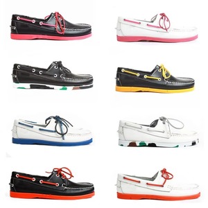 Chaussures bateau rétro pour hommes et femmes, mocassins de navigation à lacets, dessus en cuir de vachette première couche, semelle extérieure en caoutchouc cousue, respirantes - Product Image 2