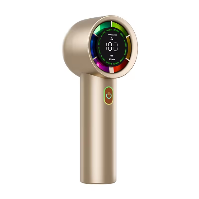 G80 2026 Stylish Cool LED Handheld Mini Fan 100-Speed Portable Colorful LED Lights High-Speed Plastic Summer Cooling Fan