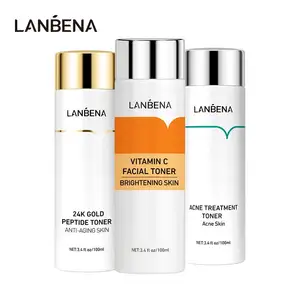 LANBENA Vitamin C Whitening Oligopeptide Acne Treatment 24K Gold Peptide Anti Aging Skin Care Face Toner