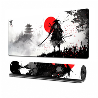 Stock disponible Style japonais anti-dérapant tapis de bureau lavage d'encre samouraï tapis de souris tapis de clavier matériel en caoutchouc accessoire de bureau