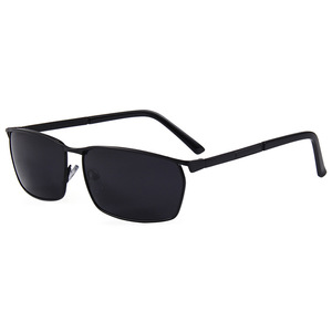 Lunettes de soleil carrées classiques pour hommes, monture noire, verres TAC, protection UV400, pour la conduite, les voyages, la pêche, les tenues de mode - Product Image 1
