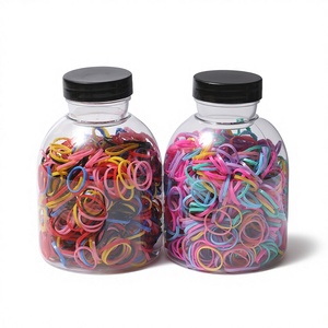 Élastique à <span class=keywords><strong>cheveux</strong></span> jetable en caoutchouc et nylon, très élastique, motif floral, petite taille, couleur bonbon, style européen et américain, toutes saisons - Product Image 2