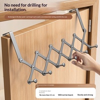 Porte-manteau mural sans perçage en acier au carbone, extensible et pliable, pour chambre et salle de bain