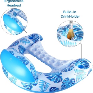 Hot <b>Sale</b> Inflatable Pool Lounger Chair Floats with <b>Canopy</b> Swimming Pool Party Toy Air Mattress High Visibility Swimming Rings - Product Image 3