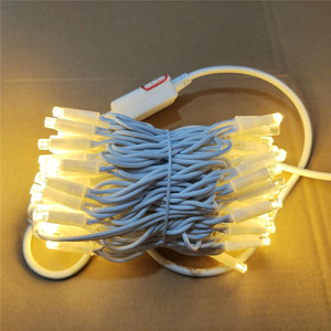 Kabel karet putih, 10m/20m/30m dapat terhubung luar ruangan tahan air natal hangat tali peri lampu Led - Product Image 5
