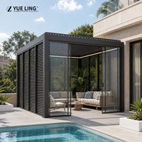 Pergola en aluminium à toit à lamelles imperméable, dimensions personnalisées pour les grossistes et les distributeurs, pergola pour terrasse sur le toit