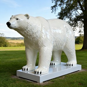 Escultura Abstracta de Fibra de Vidrio a Gran Escala, Decoración de Oso Polar, Estatua de Resina de Tamaño Real, Modelo Temático de <span class=keywords><strong>Animal</strong></span> Ártico - Product Image 5