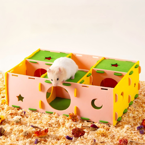 Nouveau tunnel-labyrinthe pour hamster, maisonnette de retraite et de jeu tout-en-un, nid de sommeil en feutre pour cochon d'Inde et hamster doré, petit nid pour animaux de compagnie - Product Image 2