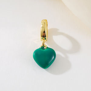 CHINTEN Gold Plated Heart-Shaped Clip-<strong>On</strong> DIY Jewelry Accessories Universal <strong>Snap</strong> with Colorful Heart <strong>Charms</strong> Women &amp; Girls - Product Image 3