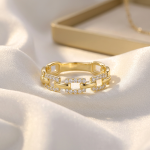 Anillo Apilable Clásico y Elegante de Oro Sólido de 18K con Diamantes Naturales Auténticos, Venta al Por Mayor - Product Image 6