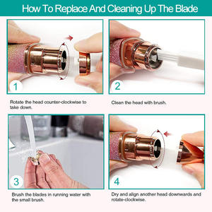 Depiladora Eléctrica Recargable 2 en 1 para Cejas, Cuerpo y Rostro, con Forma de Lápiz Labial, Mini Depiladora Indolora - Product Image 4