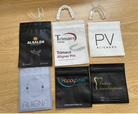 Sacs personnalisés transparents pour aligneurs dentaires, sacs en plastique à fermeture éclair trois côtés, sacs en aluminium avec fenêtre transparente d'un côté