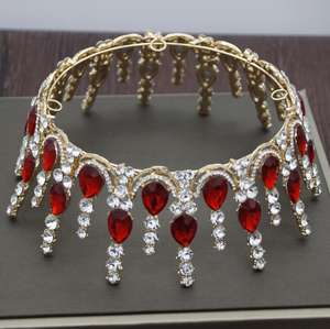 2020 جديد كريستال خمر الملكي الملكة الملك التيجان و التيجان الرجال/النساء Pageant Prom الإكليل الشعر الحلي الزفاف الشعر مجوهرات - Product Image 1