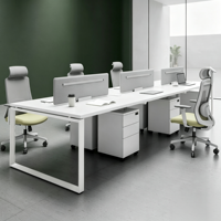 Table de travail modulaire personnalisée avec écran de séparation, armoire mobile en option, poste de travail pour employés