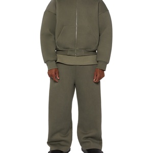 Heavyweight Sherpa Custom Hoodies for Men 100% Cotton Thick Unlined Breathable Full Zip up Summer Warm <b>Sweatshirts</b> <b>Work</b> Jacket - Product Image 2