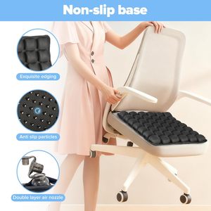 <span class=keywords><strong>Coussin</strong></span> de siège <span class=keywords><strong>gonflable</strong></span> portable et réglable avec base antidérapante <span class=keywords><strong>pour</strong></span> soulager l'inconfort de longues périodes assises - Product Image 3