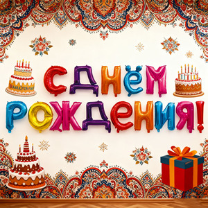 Set de Globos de Letras Rusas de Cumpleaños de 16 Pulgadas con Pajita y Cuerda de 5m para Escenarios de <span class=keywords><strong>Fiesta</strong></span>, Venta al por Mayor de Fábrica - Product Image 2