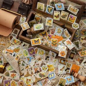 Paquete de 100 Hojas de Pegatinas, Colección de Sellos, Materiales Creativos Retro, Decoración para Álbumes de Fotos, Collage - Product Image 1