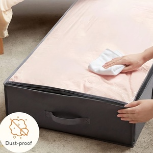 Underbed grey túi lưu trữ công suất lớn đôi tay nâng underbed hộp lưu trữ chăn tấm quần áo vải lưu trữ tổ chức - Product Image 3