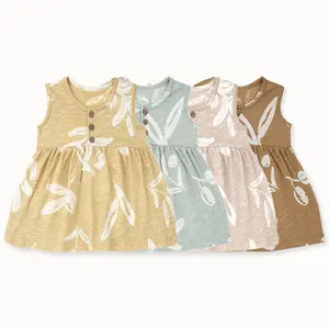Летняя одежда для новорожденных девочек от 0 до 3 месяцев, вязаное платье-комбинезон без рукавов для маленьких девочек