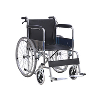 Fauteuil roulant manuel chromé économique 809 pour personnes âgées et handicapées